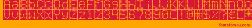 DjbUpOnTheScoreboard Font – Red Fonts on Orange Background