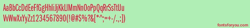 ItcFranklinGothicLtBookExtraCompressed Font – Red Fonts on Green Background