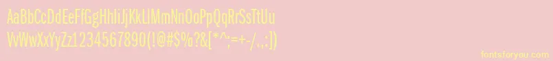 ItcFranklinGothicLtBookExtraCompressed Font – Yellow Fonts on Pink Background