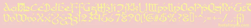 Подробнее о шрифте FanjoLeoda Шрифт FanjoLeoda – жёлтые шрифты на розовом фоне