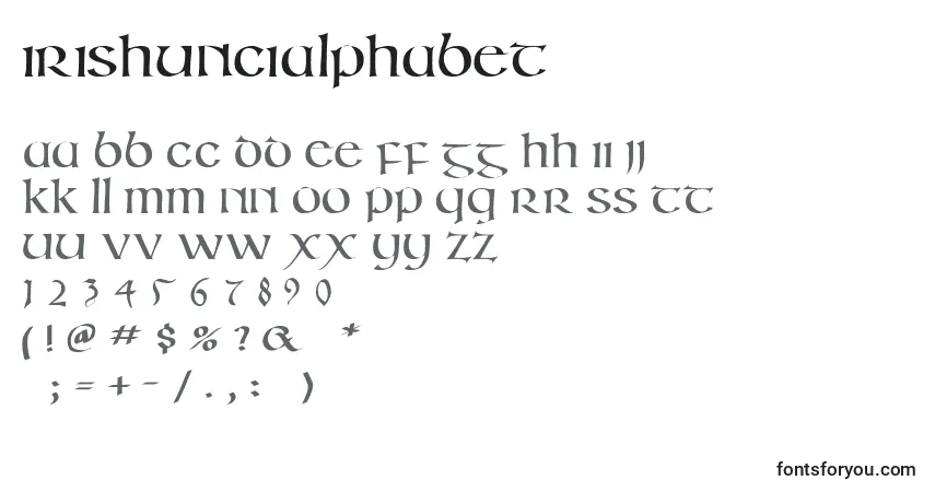 A fonte Irishuncialphabet – alfabeto, números, caracteres especiais