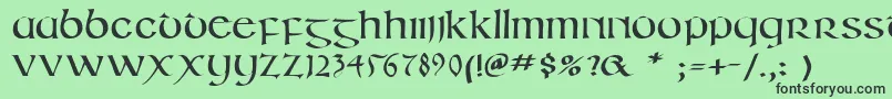 Irishuncialphabet Font – Black Fonts on Green Background