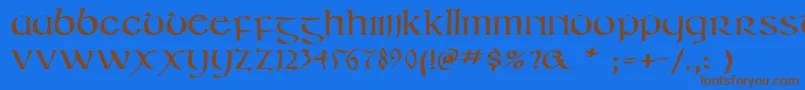 Irishuncialphabet Font – Brown Fonts on Blue Background