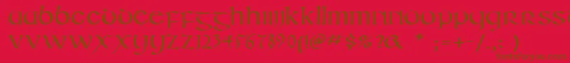 Irishuncialphabet Font – Brown Fonts on Red Background