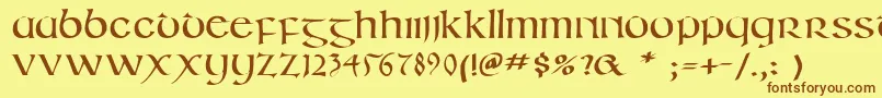 Irishuncialphabet Font – Brown Fonts on Yellow Background