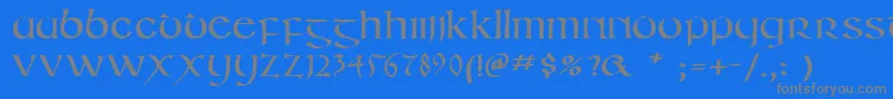 Fonte Irishuncialphabet – fontes cinzas em um fundo azul