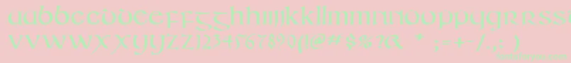 Irishuncialphabet Font – Green Fonts on Pink Background