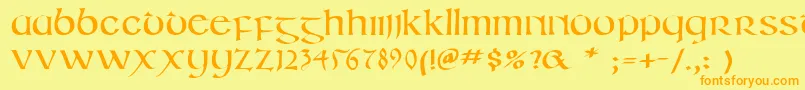 Irishuncialphabet Font – Orange Fonts on Yellow Background