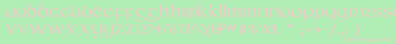 Irishuncialphabet Font – Pink Fonts on Green Background