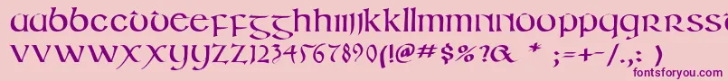 Irishuncialphabet Font – Purple Fonts on Pink Background