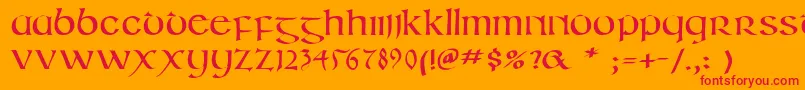 Irishuncialphabet Font – Red Fonts on Orange Background