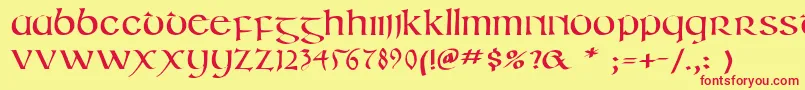 Irishuncialphabet Font – Red Fonts on Yellow Background