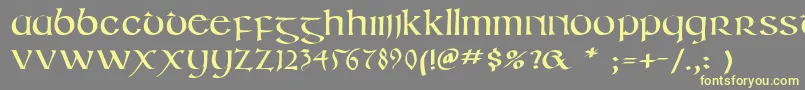 Irishuncialphabet Font – Yellow Fonts on Gray Background