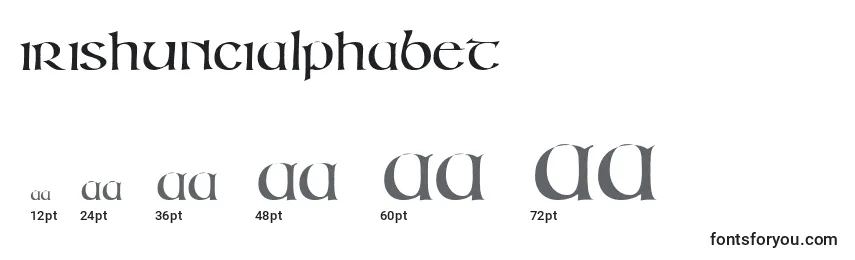 Размеры шрифта Irishuncialphabet