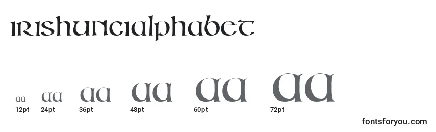 Tamaños de fuente Irishuncialphabet