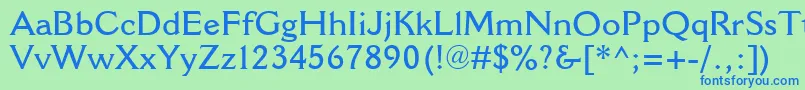 CantoriaMtSemibold Font – Blue Fonts on Green Background