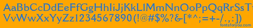 CantoriaMtSemibold Font – Blue Fonts on Orange Background