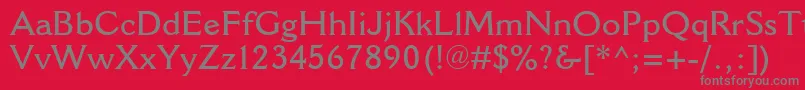 CantoriaMtSemibold Font – Gray Fonts on Red Background