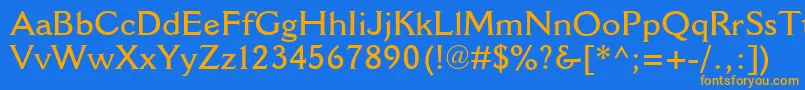 CantoriaMtSemibold Font – Orange Fonts on Blue Background