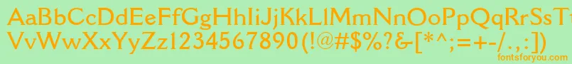 CantoriaMtSemibold-Schriftart – Orangefarbene Schriften auf grünem Hintergrund