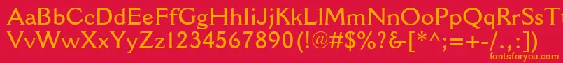 CantoriaMtSemibold Font – Orange Fonts on Red Background