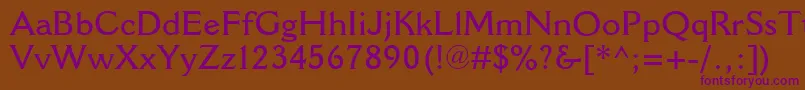 CantoriaMtSemibold Font – Purple Fonts on Brown Background