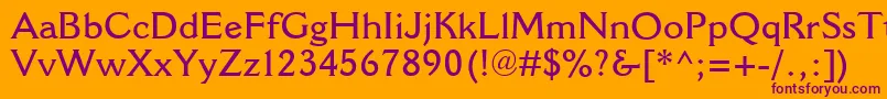 CantoriaMtSemibold Font – Purple Fonts on Orange Background