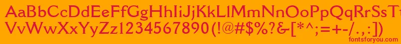 CantoriaMtSemibold Font – Red Fonts on Orange Background