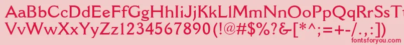 CantoriaMtSemibold Font – Red Fonts on Pink Background