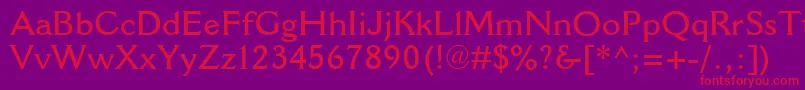 フォントCantoriaMtSemibold – 紫の背景に赤い文字