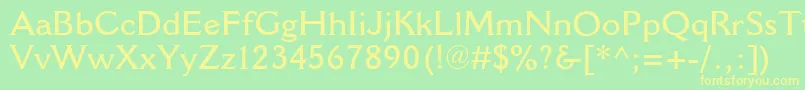 CantoriaMtSemibold Font – Yellow Fonts on Green Background