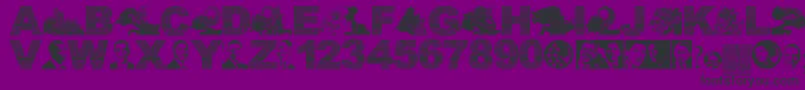 Wayangobama2009b Font – Black Fonts on Purple Background