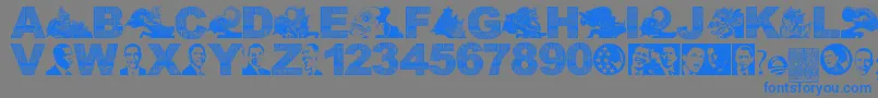 Wayangobama2009b Font – Blue Fonts on Gray Background