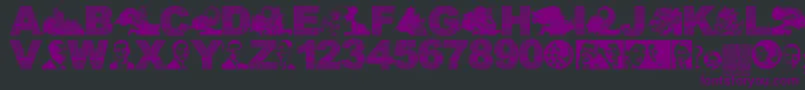 Wayangobama2009b Font – Purple Fonts on Black Background