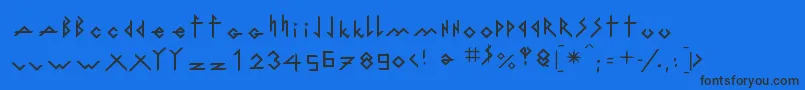 IronhMetallLigth-Schriftart – Schwarze Schriften auf blauem Hintergrund