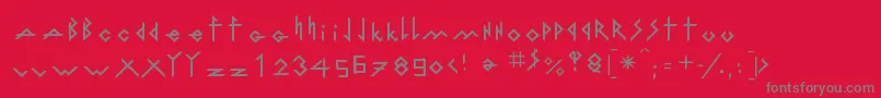 IronhMetallLigth Font – Gray Fonts on Red Background