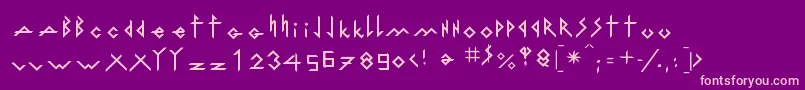 IronhMetallLigth Font – Pink Fonts on Purple Background