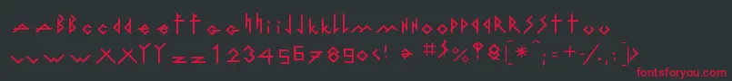 IronhMetallLigth Font – Red Fonts on Black Background