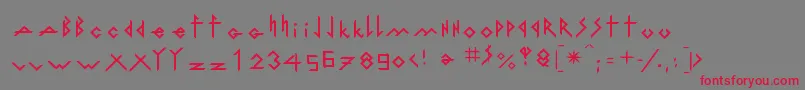 IronhMetallLigth Font – Red Fonts on Gray Background
