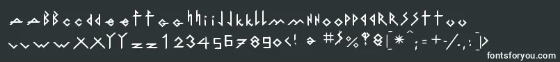 フォントIronhMetallLigth – 黒い背景に白い文字