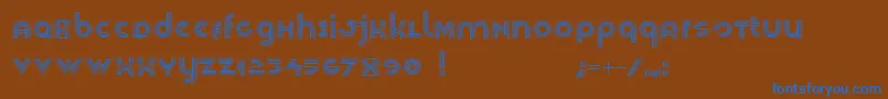 Veselka4f-Schriftart – Blaue Schriften auf braunem Hintergrund