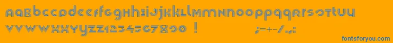 Fonte Veselka4f – fontes azuis em um fundo laranja