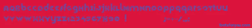 Fonte Veselka4f – fontes azuis em um fundo vermelho