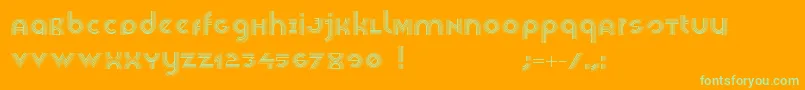 フォントVeselka4f – オレンジの背景に緑のフォント
