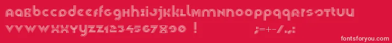 フォントVeselka4f – 赤い背景にピンクのフォント