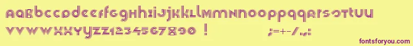 Veselka4f Font – Purple Fonts on Yellow Background