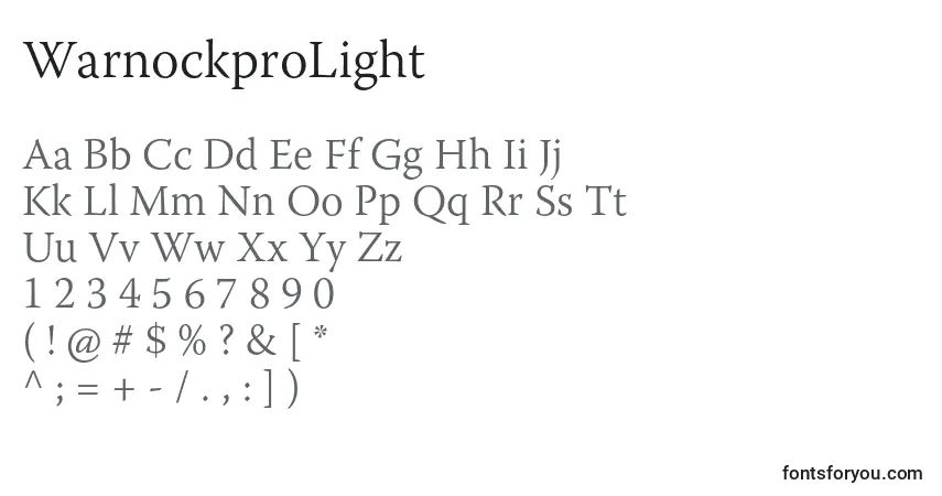 WarnockproLight Font – alphabet, numbers, special characters