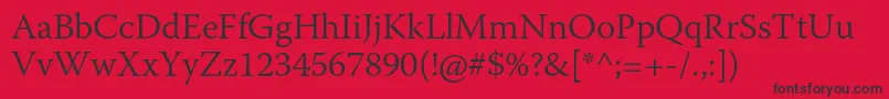 WarnockproLight Font – Black Fonts on Red Background