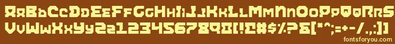 Aira-fontti – keltaiset fontit ruskealla taustalla