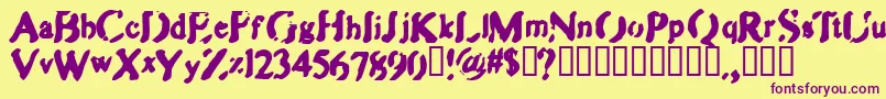 Zippb Font – Purple Fonts on Yellow Background